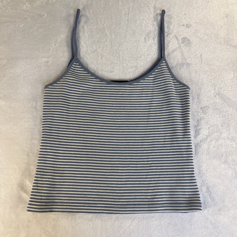 Brandy Melville Skylar Striped Tank Top Cami Blue White One Size Spaghetti Strap